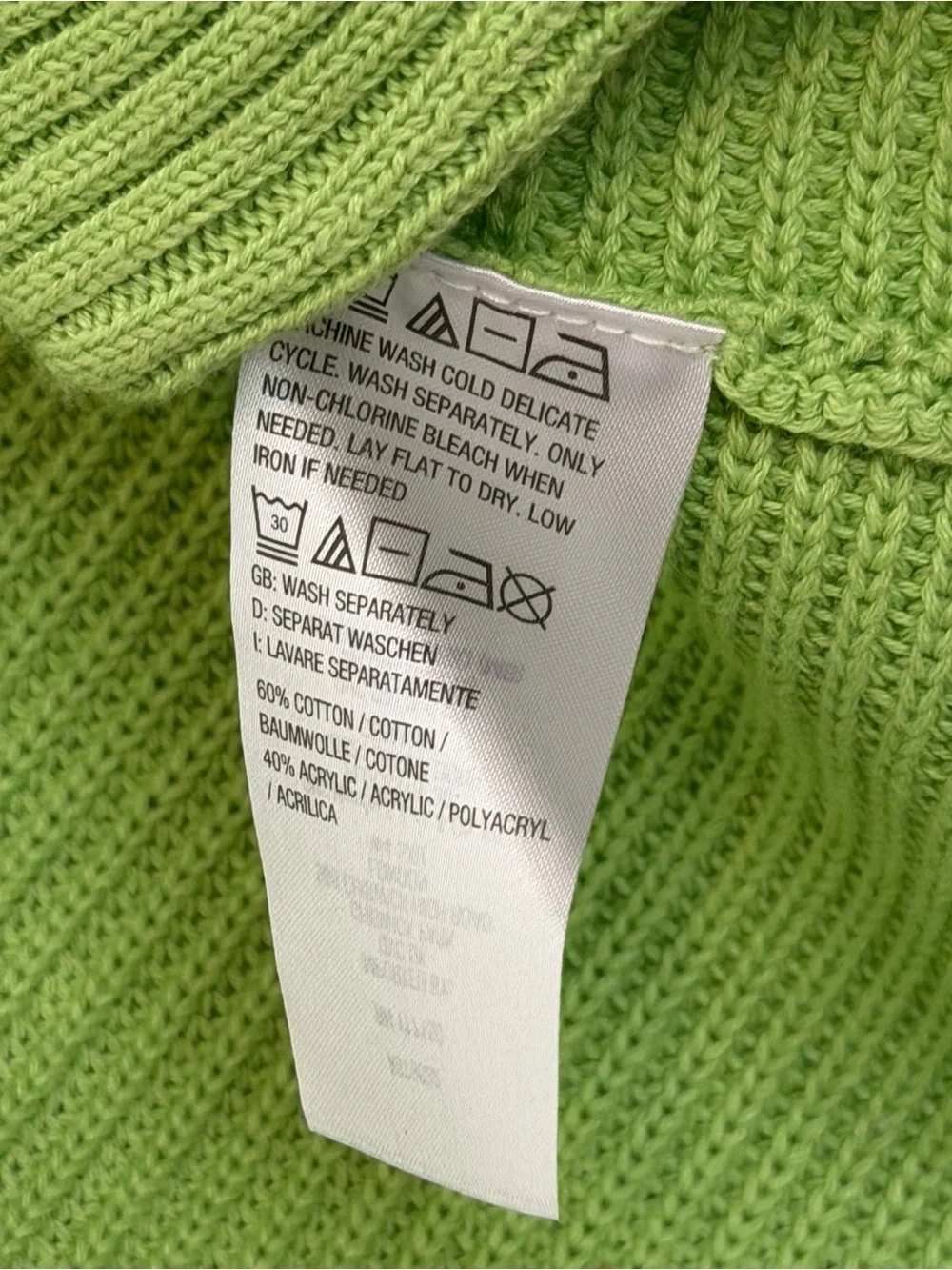 Belle by Kim Gravel Lime Green Open Front Knit Cardigan Medium